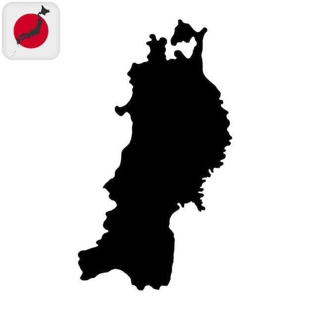 Tohoku map Japan region Vector illustration