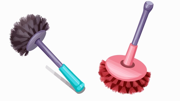 Vector toilet brush for cleaning and sanitizing