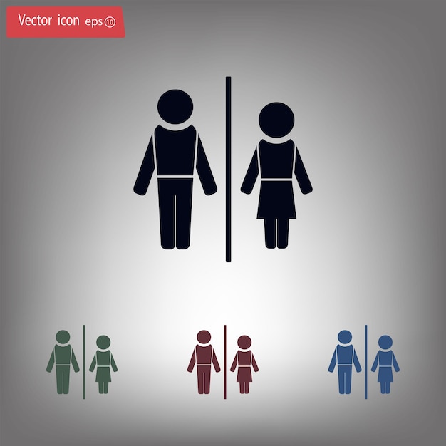 Toilet compartment symbol Vector illustration on gray background Eps 10