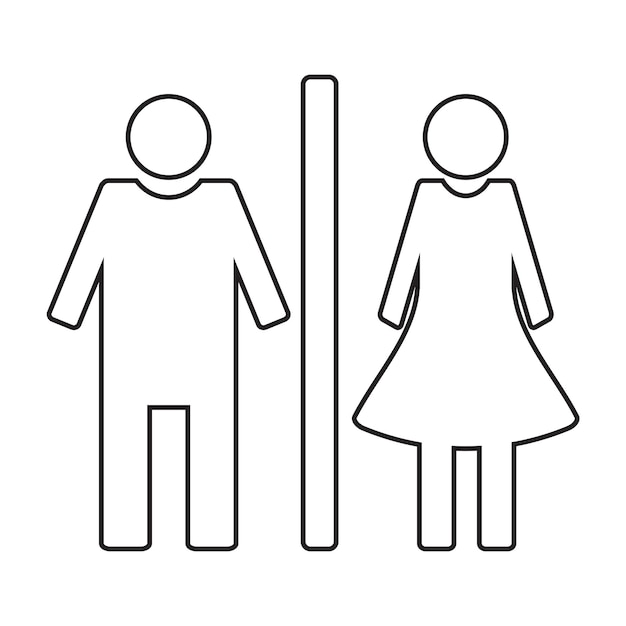 Toilet icon wc linear style Toilet sign and wc toilet icon for door Vector illustration