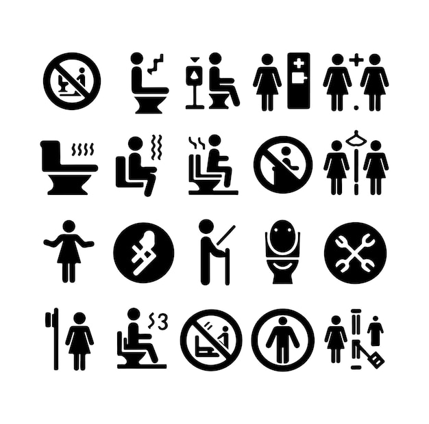 Vector toilet sign vector set of toilet signs silhouette vector