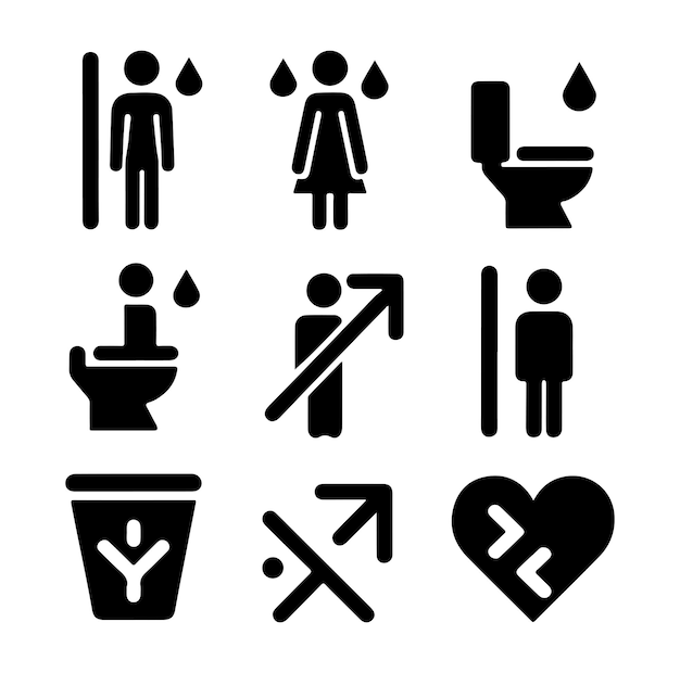 Vector toilet sign vector set of toilet signs silhouette vector