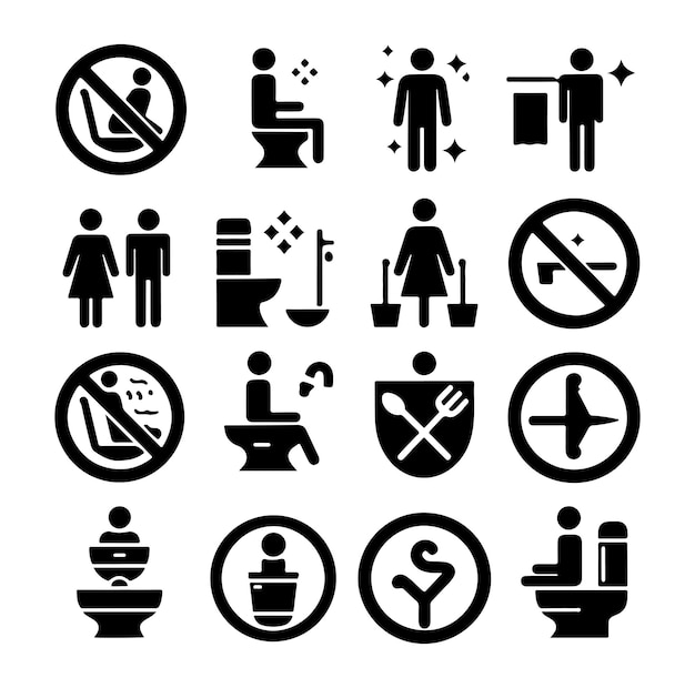 Vector toilet sign vector set of toilet signs silhouette vector