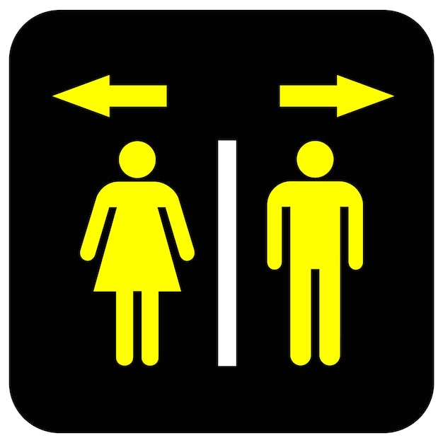 toilet vector icons, male or female restroom wc