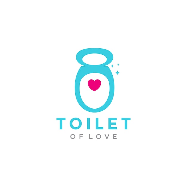 Toilet with love shape logo design vector graphic symbol icon illustration creative idea