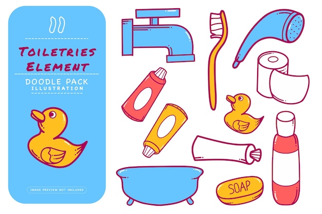 Toiletries Doodle Illustration