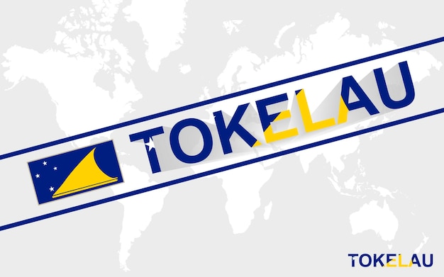 Tokelau map flag and text illustration