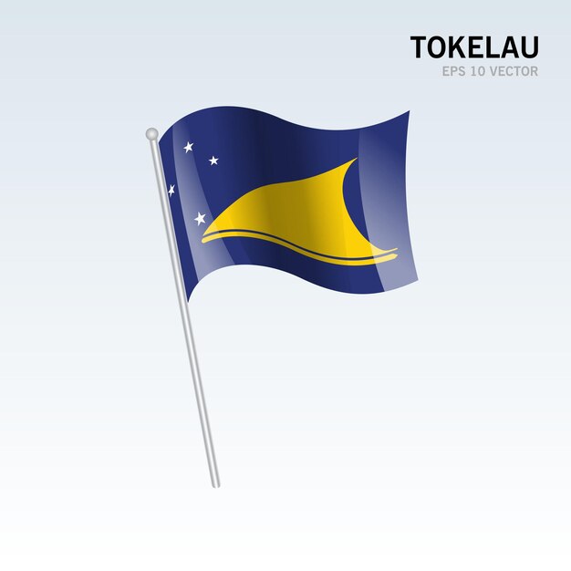 Vector tokelau waving flag isolated on gray