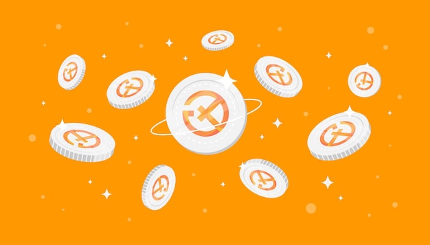 Token X TKX coins falling from the sky TKX cryptocurrency concept banner background