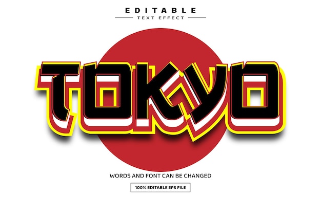 Tokyo 3D editable text effect template