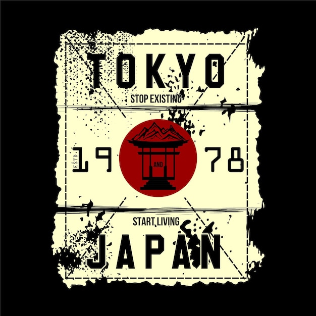 tokyo japan east asia graphic design typography vector illustration for print t shirt