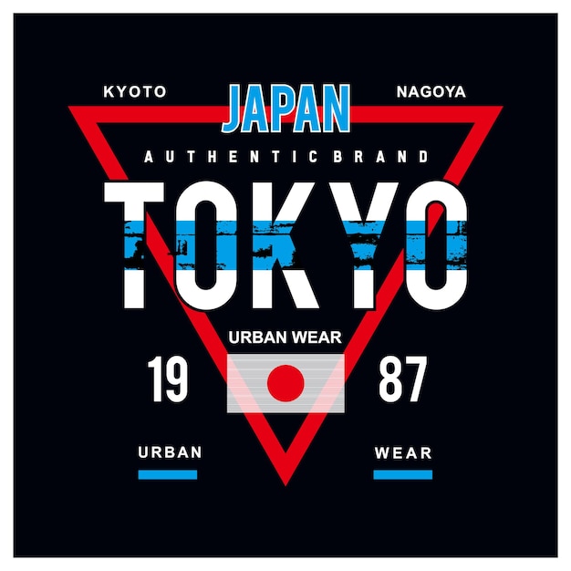 Tokyo japan tee element graphic t shirt print vector illustration