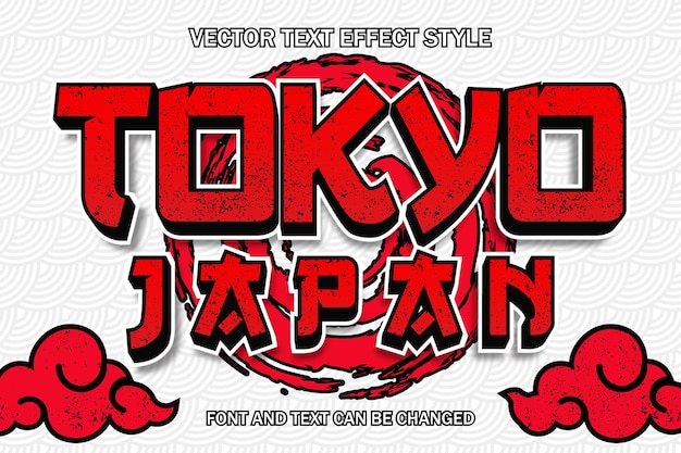 Tokyo japan typography 3d editable text effect font style template japanese background lettering