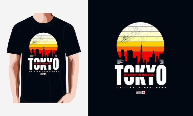 Tokyo t shirt and apparel design illustration