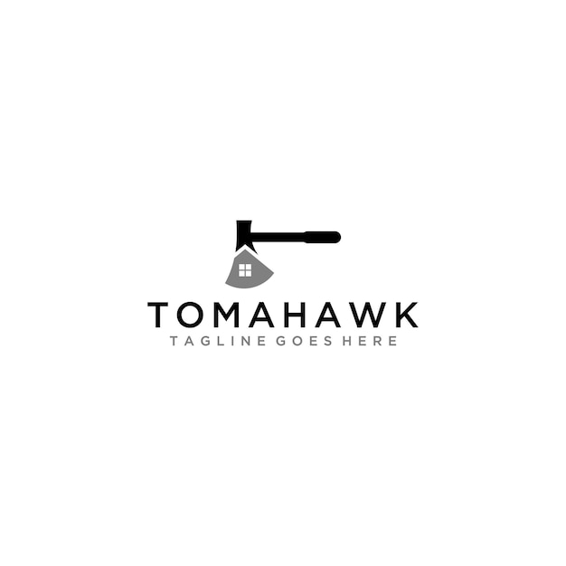 Tomahawk and home properties logo sign design