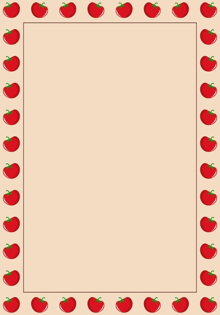 Tomato border frame background. Vector illustration. Abstract background.