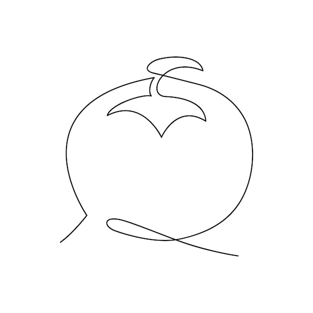 Tomato continuous one line drawing vector illustration