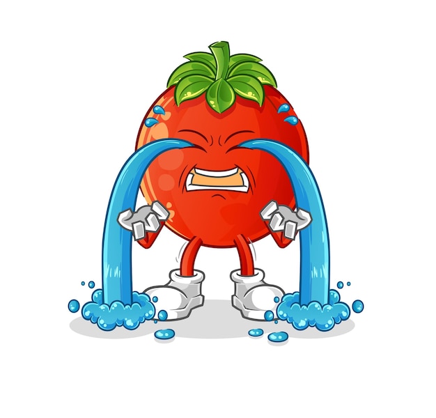 Tomato crying illustration. character vector