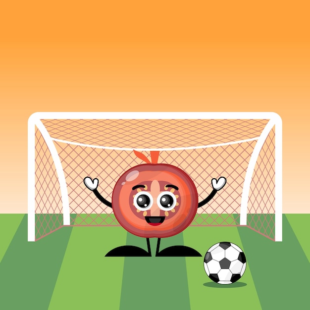 tomato football character cute logo