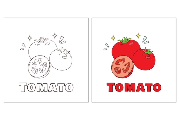 Tomato Hand Drawn Coloring Page