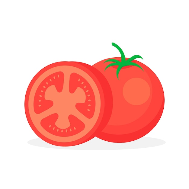 Tomato isolated on white background Vector illustration