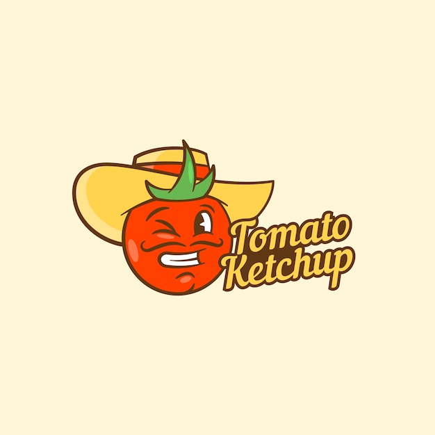 Tomato Ketchup Abstract Vector Sign, Symbol or Logo Template