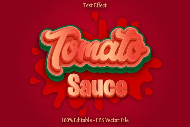 Tomato Sauce Editable Text Effect 3d Emboss Style Design