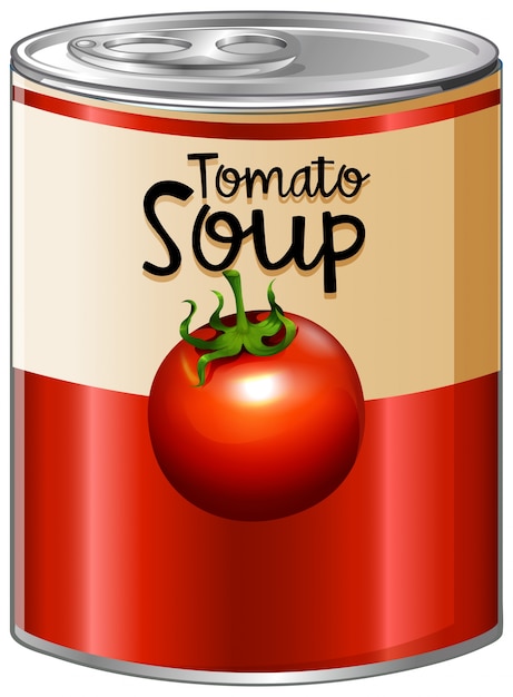 Tomato soup in aluminum can