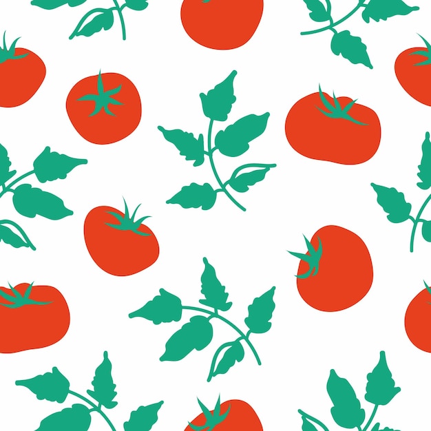 Tomato vector seamless pattern Endless texture for kitchen wallpaper textile fabric paper