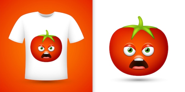 Tomato on white shirt Vector