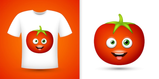 Tomato on white shirt Vector