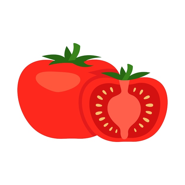 Tomato whole and half cut food Cut vegetables into pieces Cooking salad Healthy food tomato