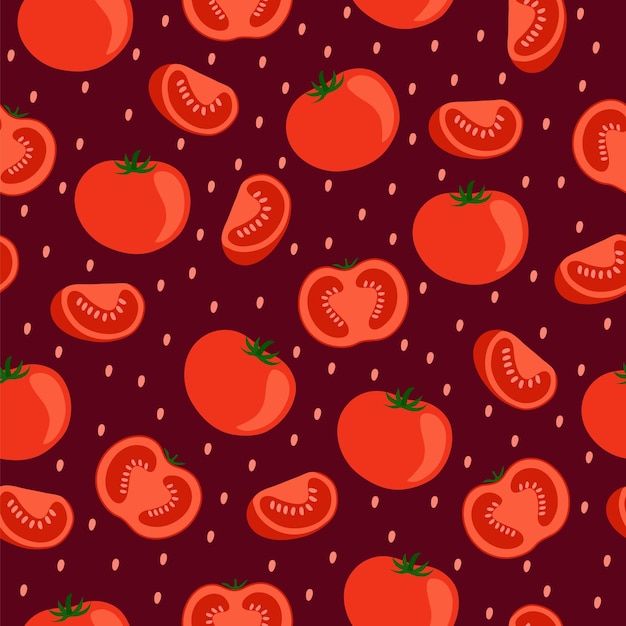 Tomatoes. Bright seamless pattern,  background