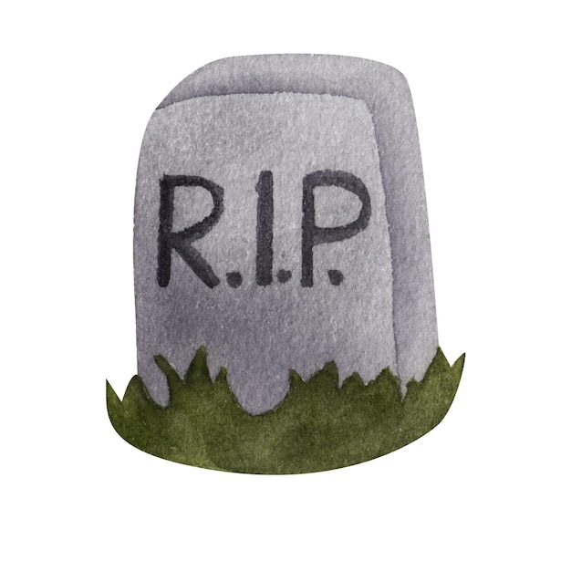 Tombstone Halloween watercolor element