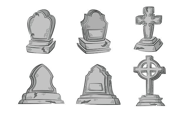 Tombstones Vector Illustration