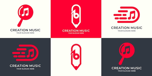 Tone music creative fast magnifying logo concept multimedia