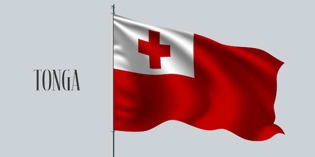 Tonga waving flag illustration