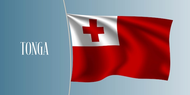 Tonga waving flag illustration