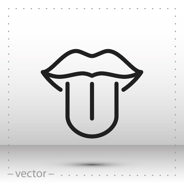 tongue lips icon vector