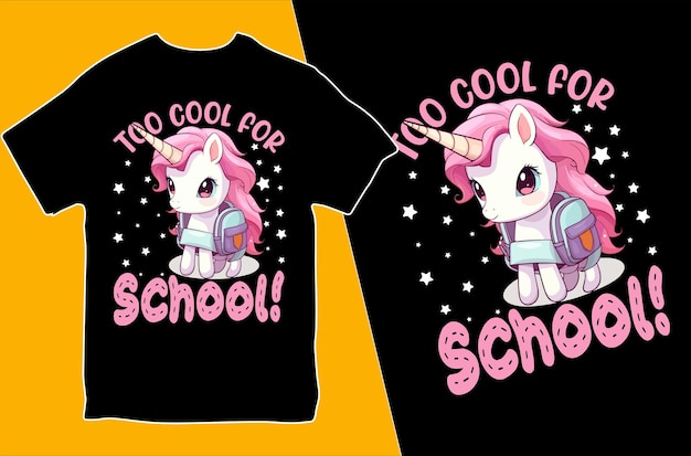 Vector too cool for school tshirt design vector illustration back to school design template