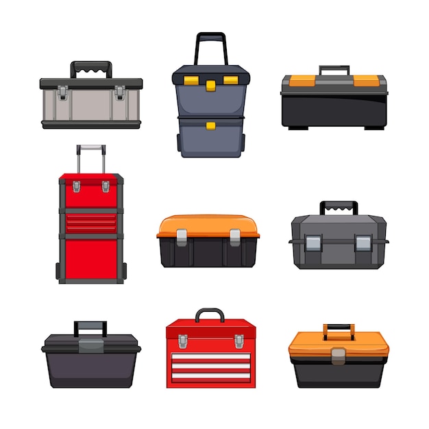 Toolbox repair set cartoon vector illustration