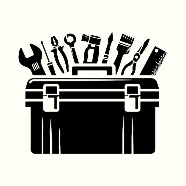 Vector toolbox silhouette vector illustration design