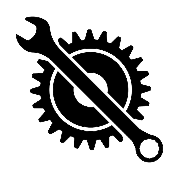 Tools and Service icon Wrench and Gear Cogwheel symbol Flat vector illustration