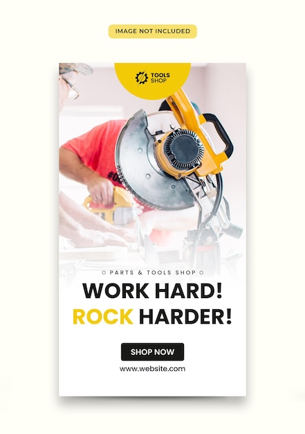 Tools shop bike parts Instagram Stories banner template