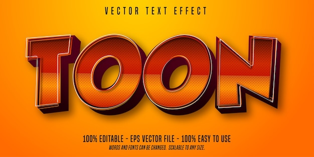 Toon cartoon style editable text effect