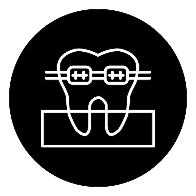 Vector tooth braces icon