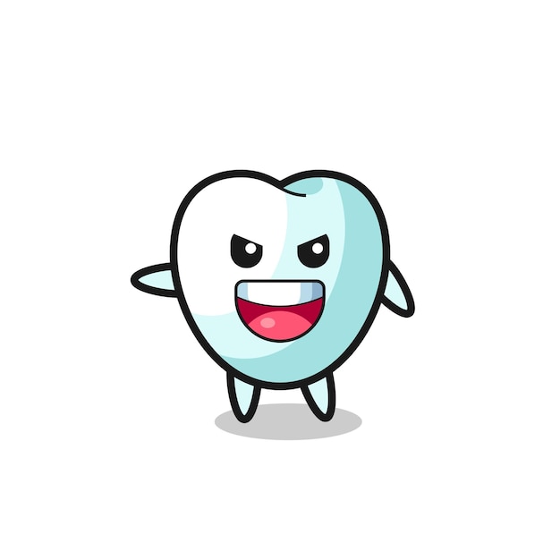 Tooth cartoon with very excited pose