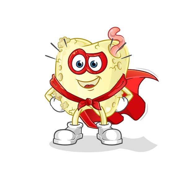 Tooth decay heroes vector. cartoon character