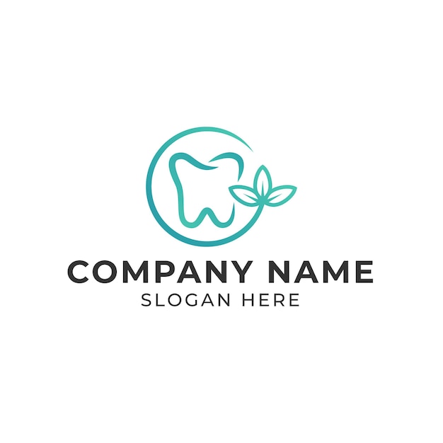 Tooth dental leaf logo