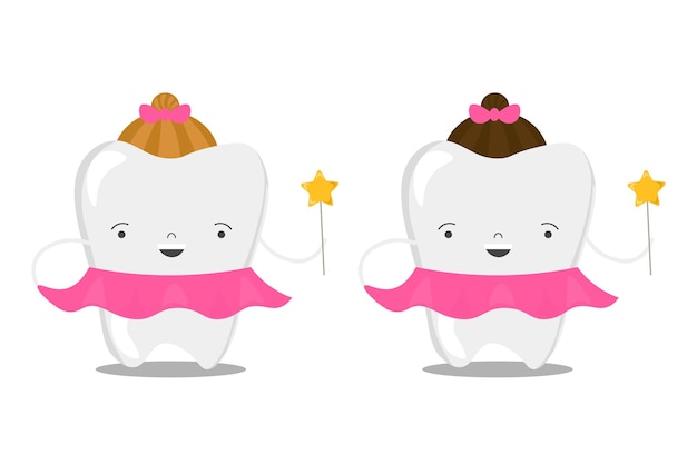 Tooth fairy vector cartoon illustration